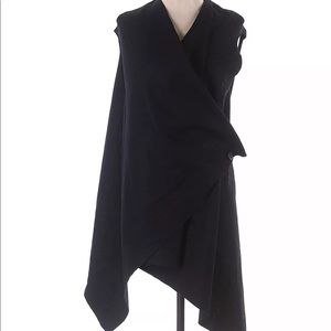 Aakasha Black Wool asymmetrical vest XS NWT